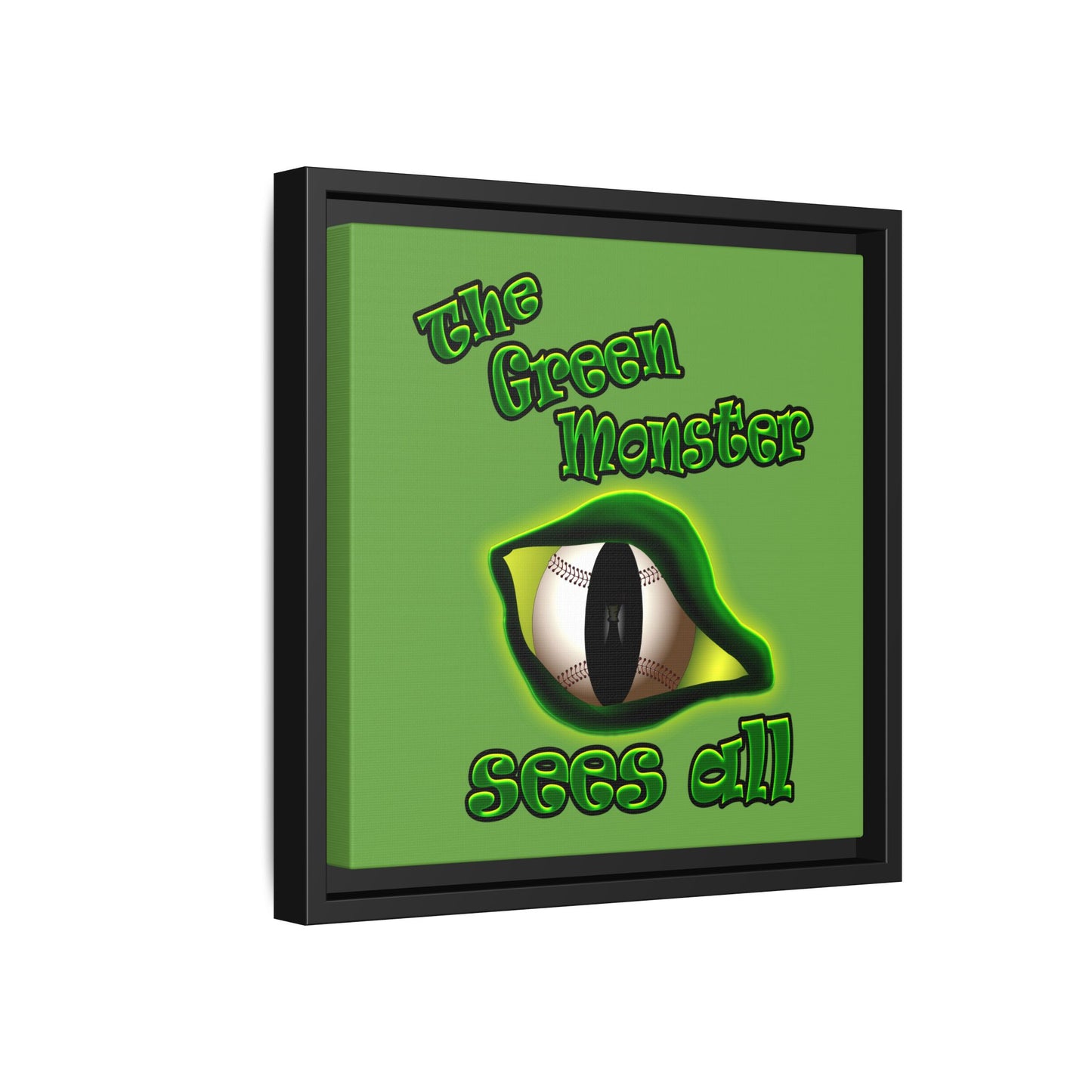 green monster - framed canvas art (green)