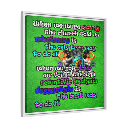 doggystyle - framed canvas art (green turf)