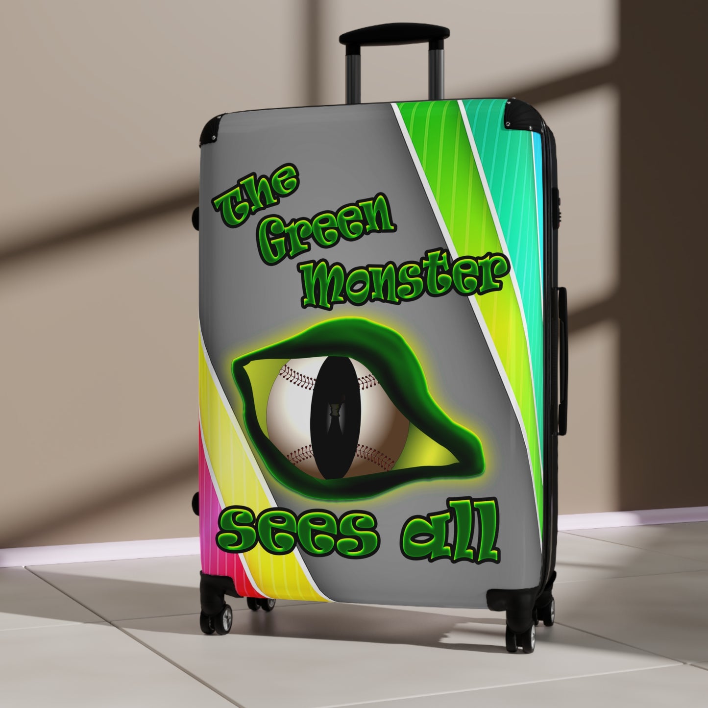 green monster - Suitcase (rainbow split)
