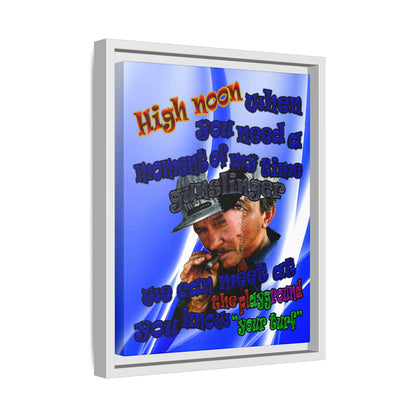 high noon - framed canvas art (blue-white wave)