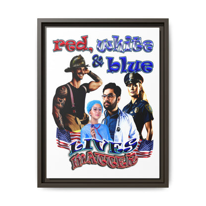 rw&b lives matter - framed canvas art (white)