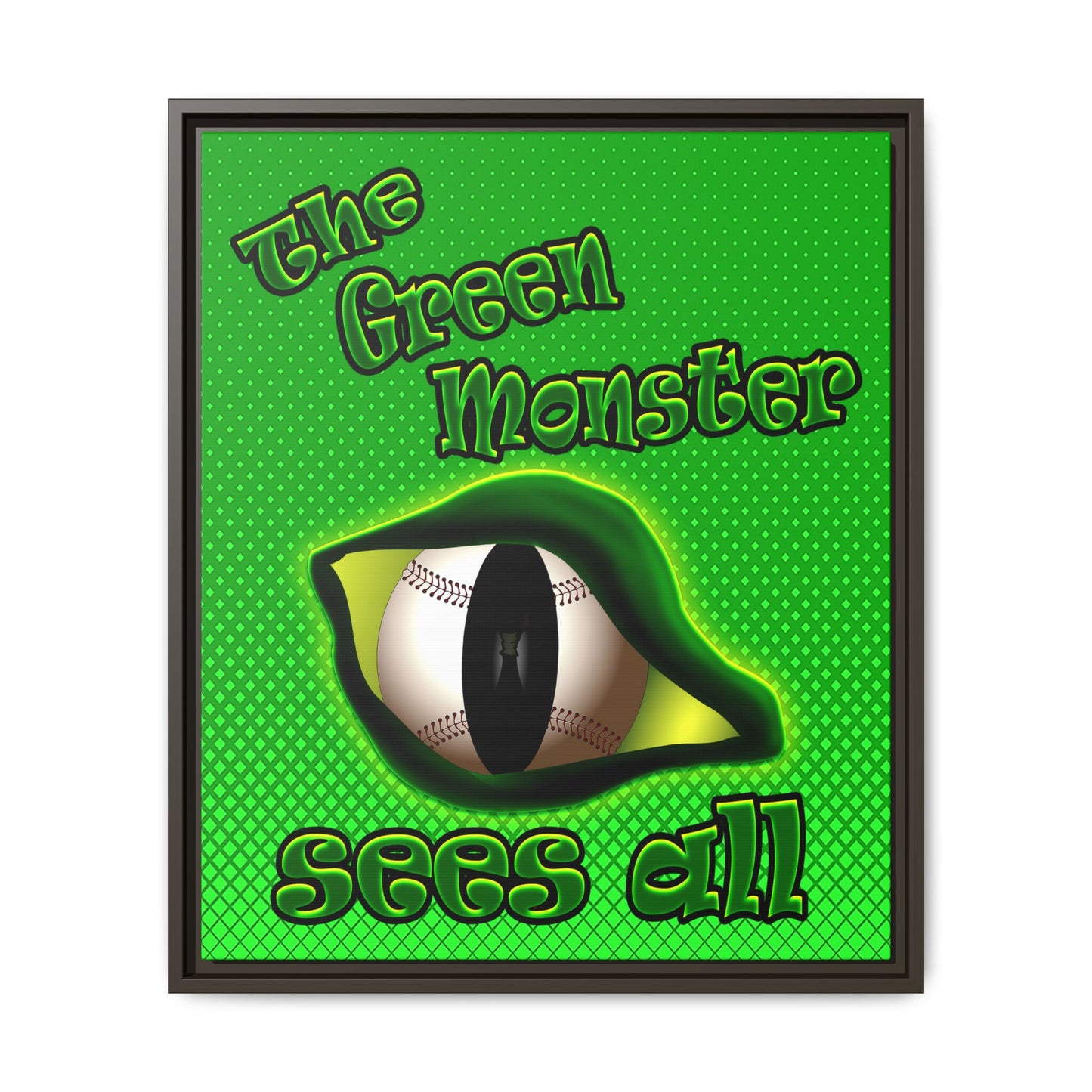 green monster - framed canvas art (logo green)