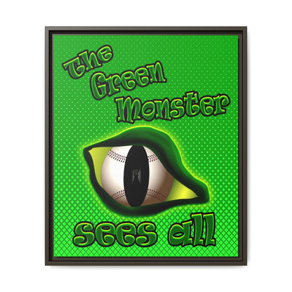 green monster - framed canvas art (logo green)
