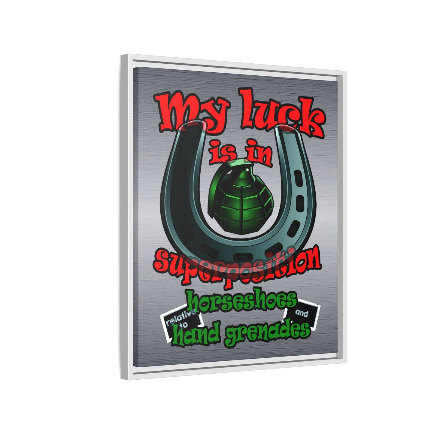 my luck - framed canvas art (brushed nickel)
