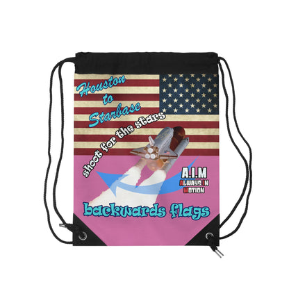 shoot for the stars - Drawstring Bag (light pink)