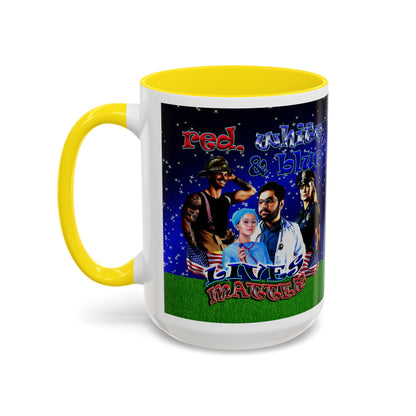 rw&b lives matter - Accent Mug ('snoops' background)