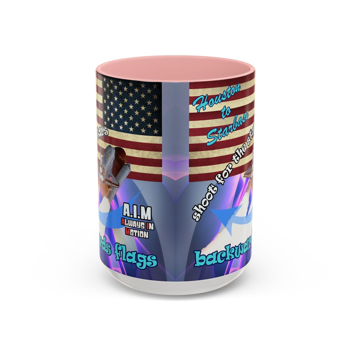 shoot for the stars - Accent Mug (grey-pink wave)