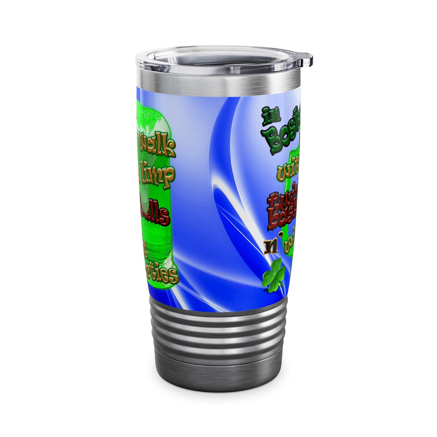 celtics logo - Ringneck Tumbler, 20oz (blue-white wave)