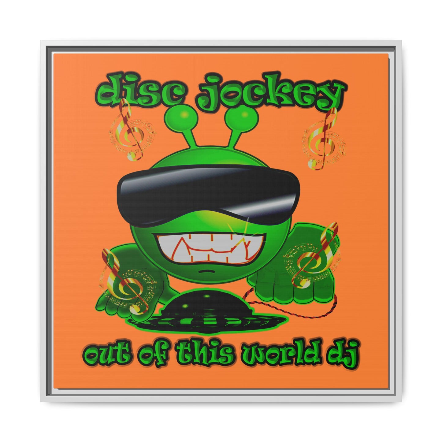 disc jockey - framed canvas art (crusta)