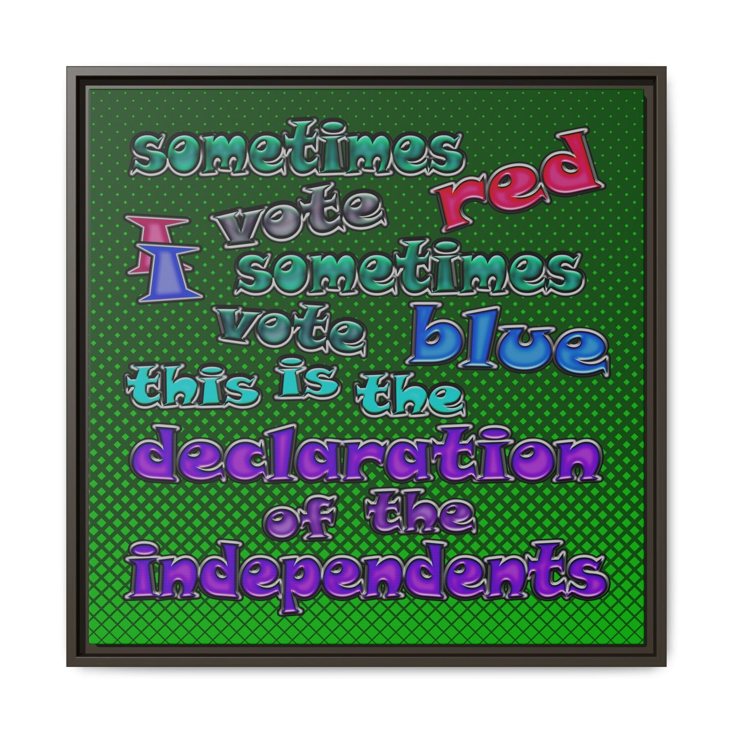 declaration of the independents - framed canvas art (logo green)