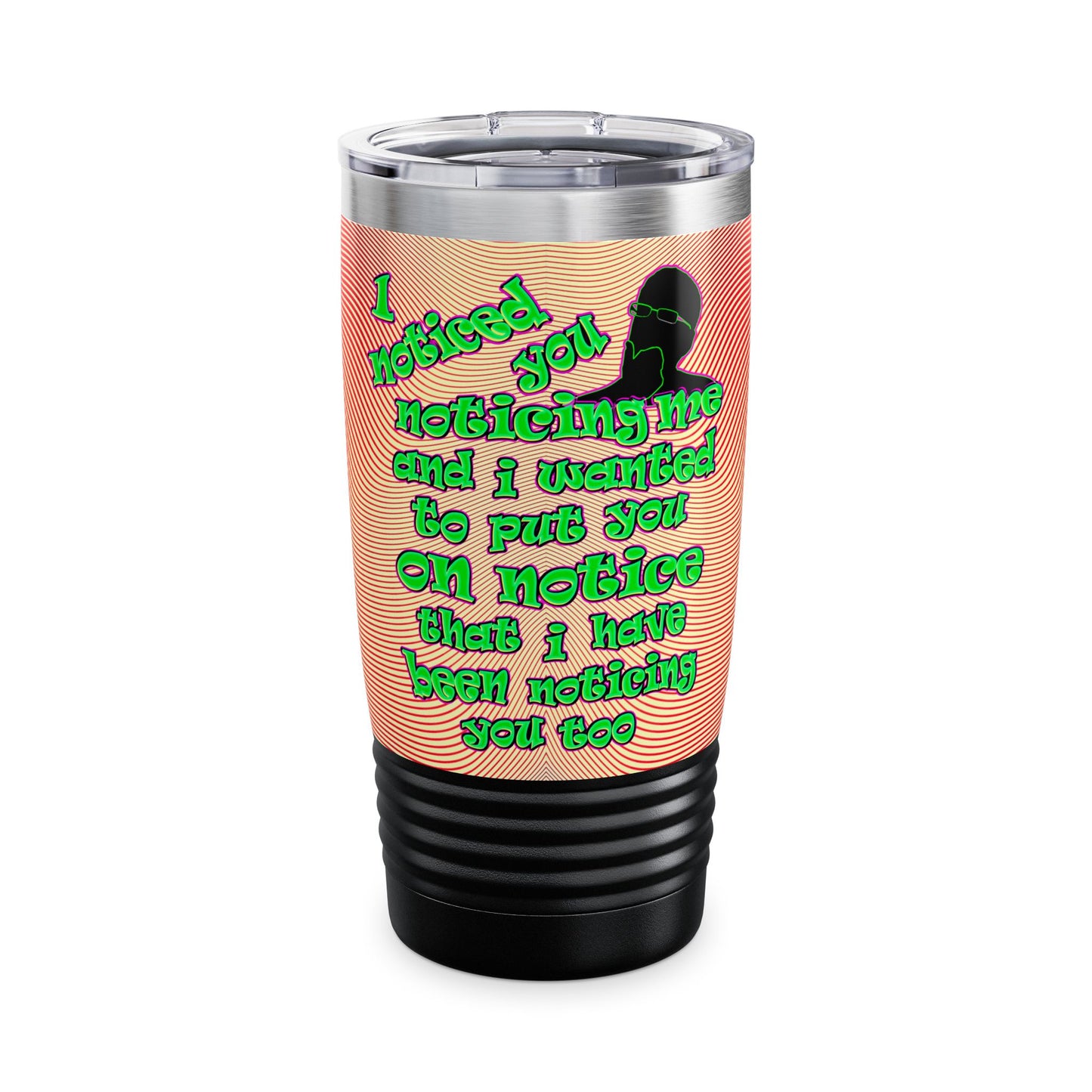 noticed you noticing - Ringneck Tumbler, 20oz (yellow-orange wave)