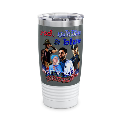 rw&b lives matter - Ringneck Tumbler, 20oz (dark grey)
