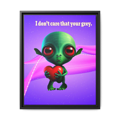 I don't care that your grey - framed canvas art (purple-pink wave)