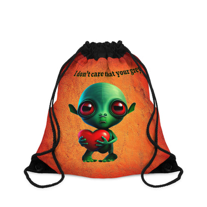 I don't care that your grey - Drawstring Bag (burnt orange)