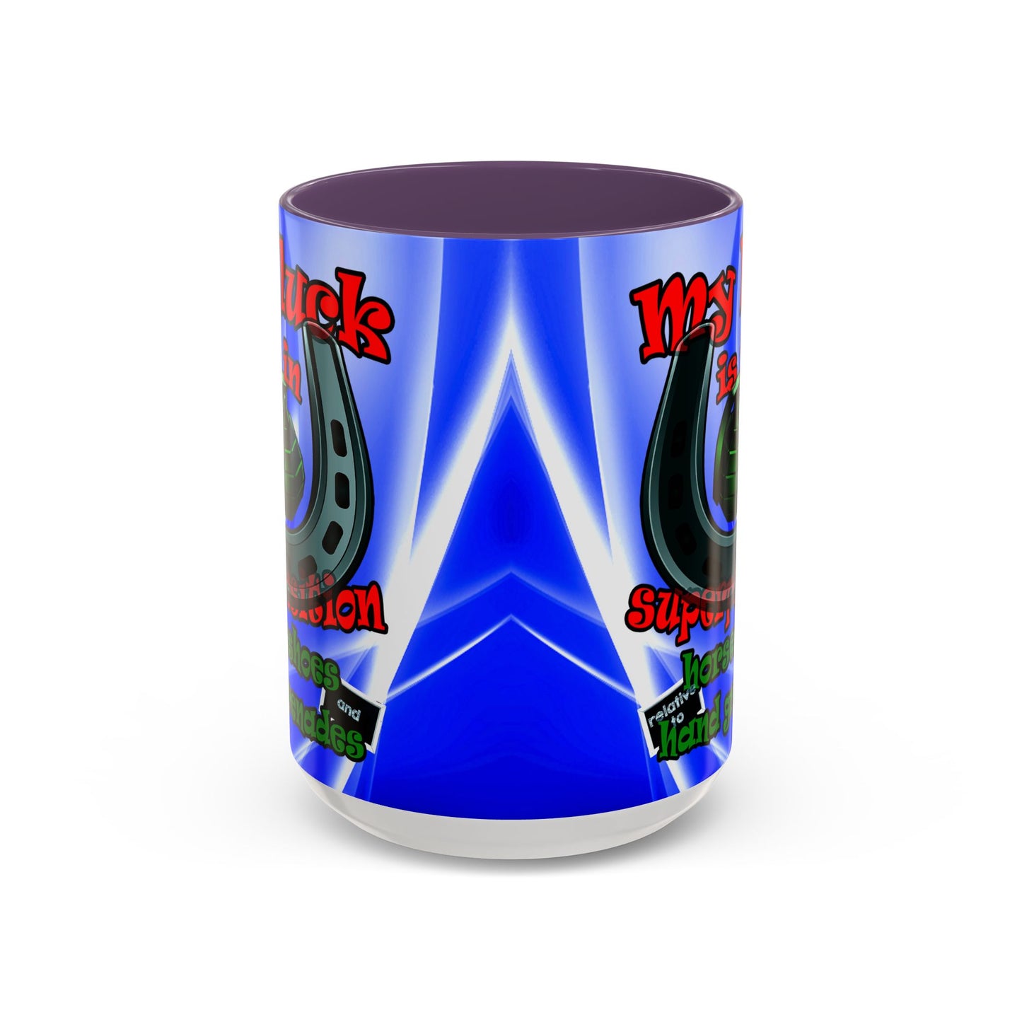 my luck - Accent Mug (blue-white wave)