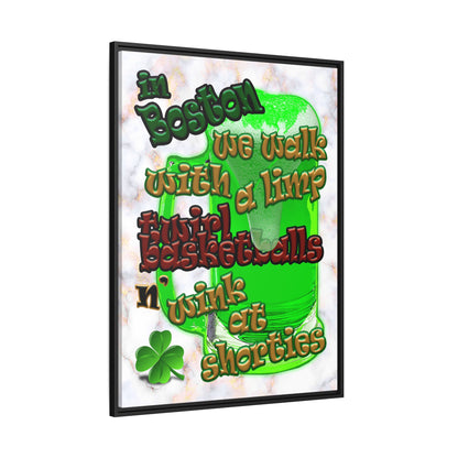 celtics logo - framed canvas art (white marble)
