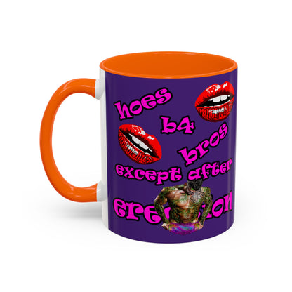 hoes b4 bros - Accent Mug (purple)