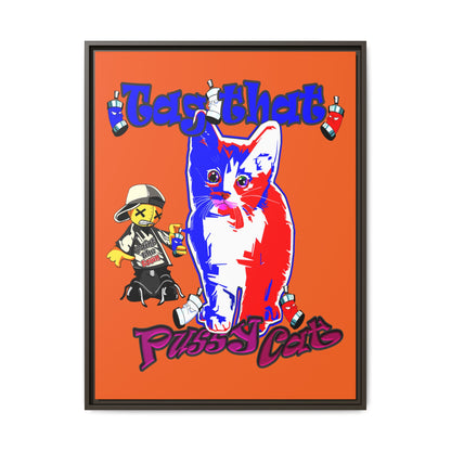 tag that - framed canvas art (orange)