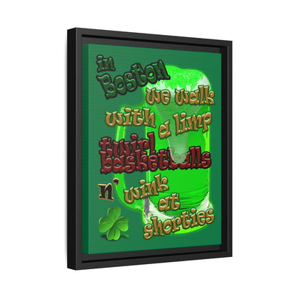 celtics logo - framed canvas art (dark green)