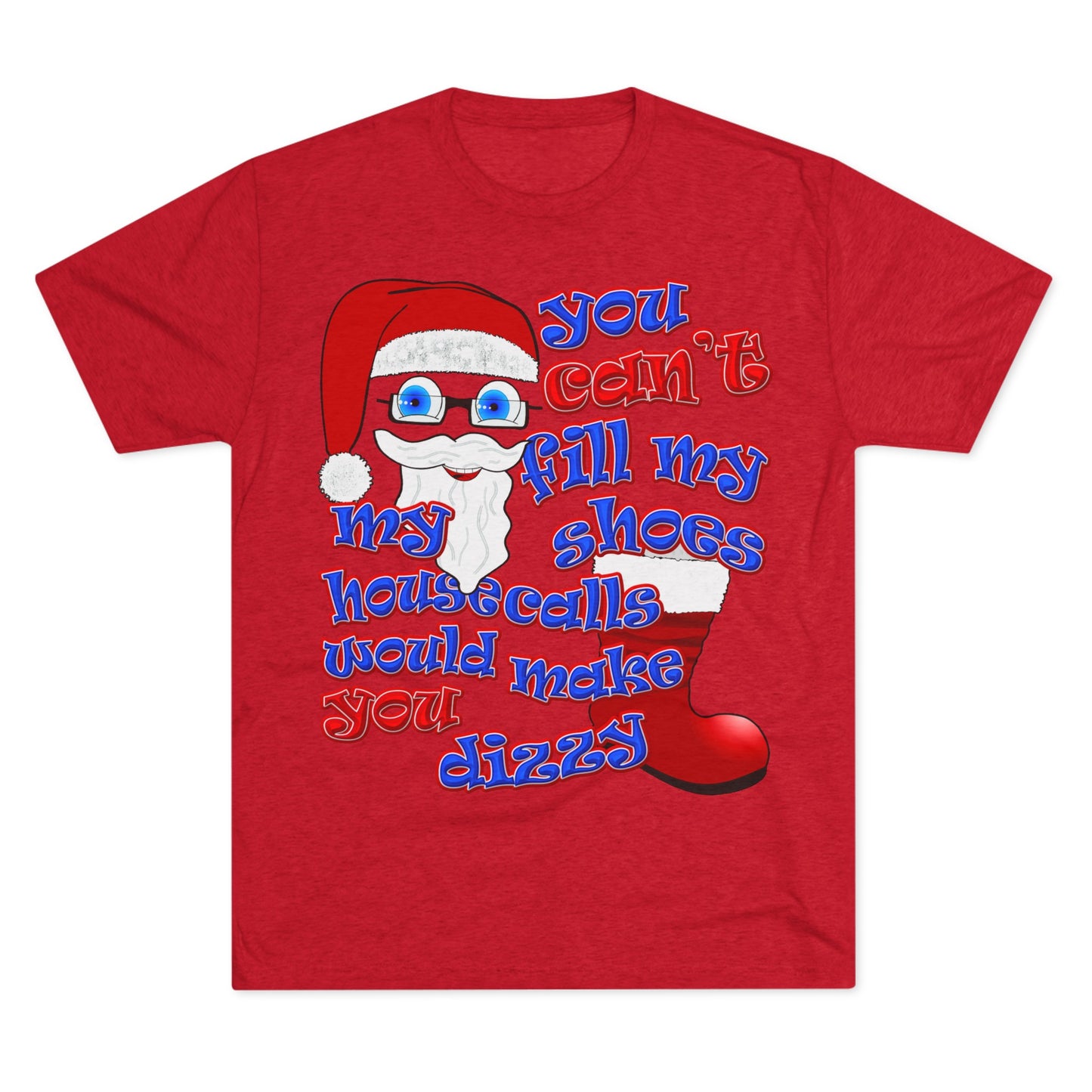 santa's shoes - Unisex Tri-Blend Crew Tee