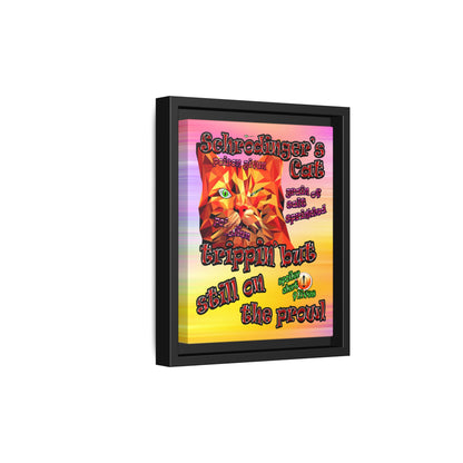 schrodinger's cat - framed canvas art (color blur)