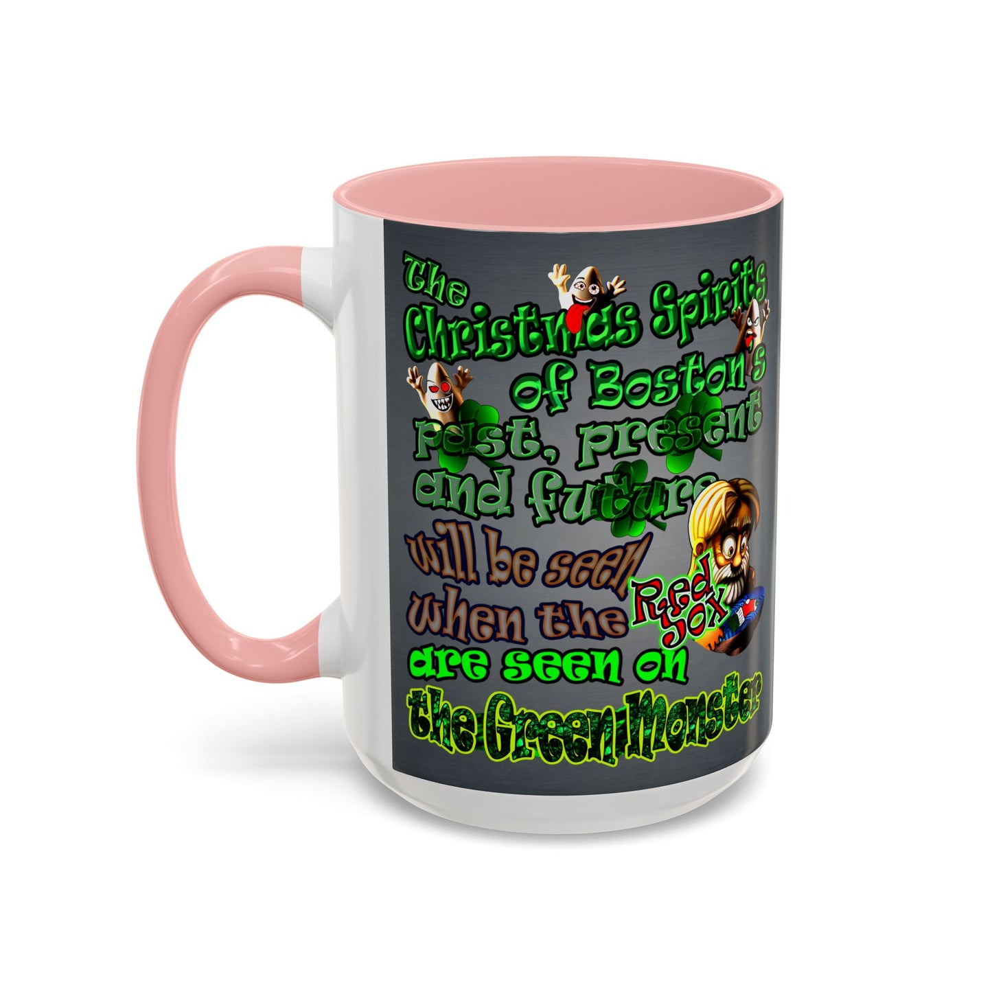 christmas spirits of boston - Accent Mug (grey-light grey)