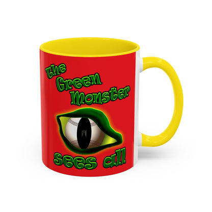 green monster - Accent Mug (red)