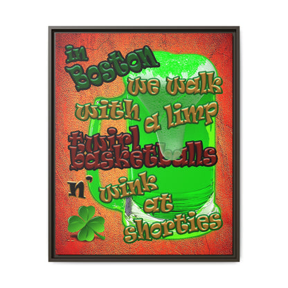 celtics logo - framed canvas art (burnt orange)