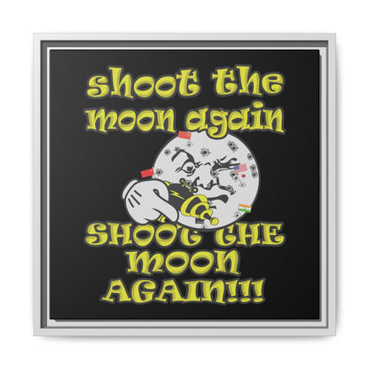 shoot the moon again - framed canvas art (black)