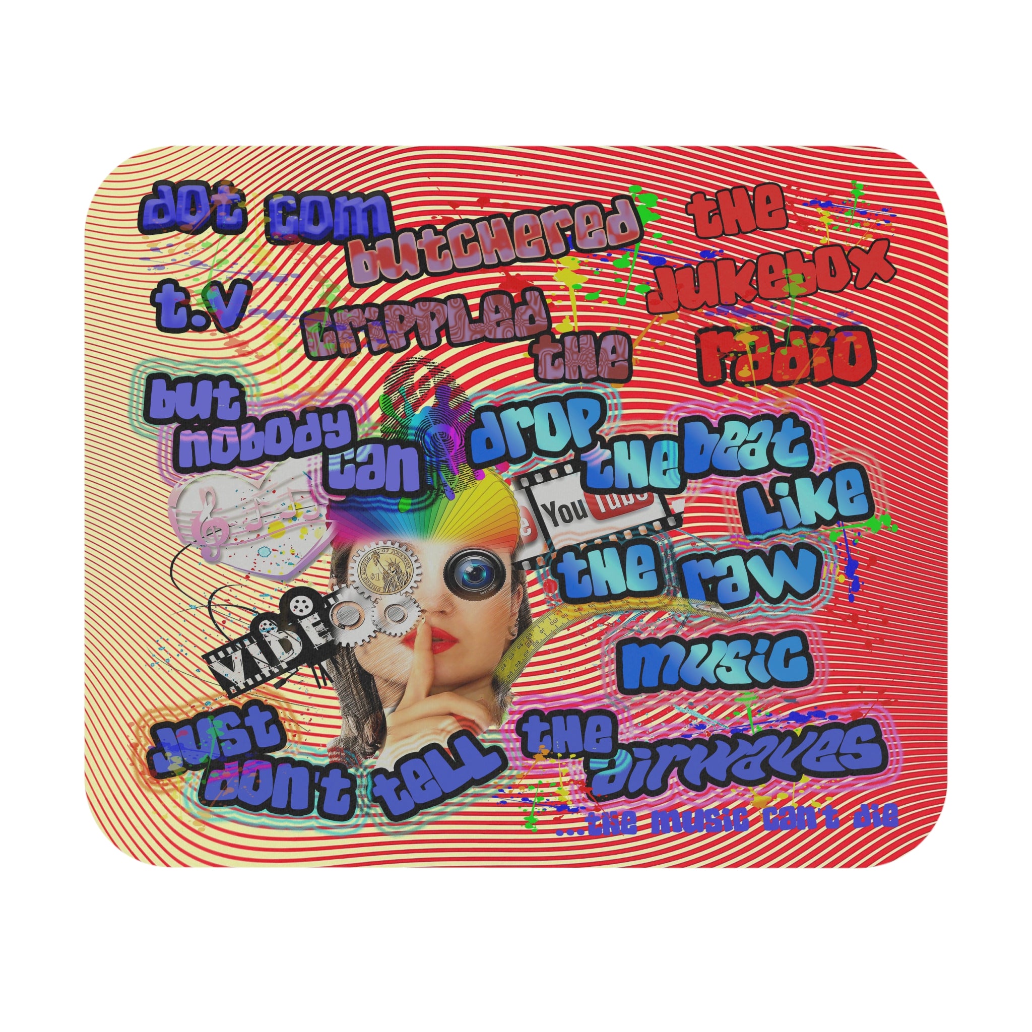 drop the beat - Mouse Pad (Rectangle) (yellow-orange wave)