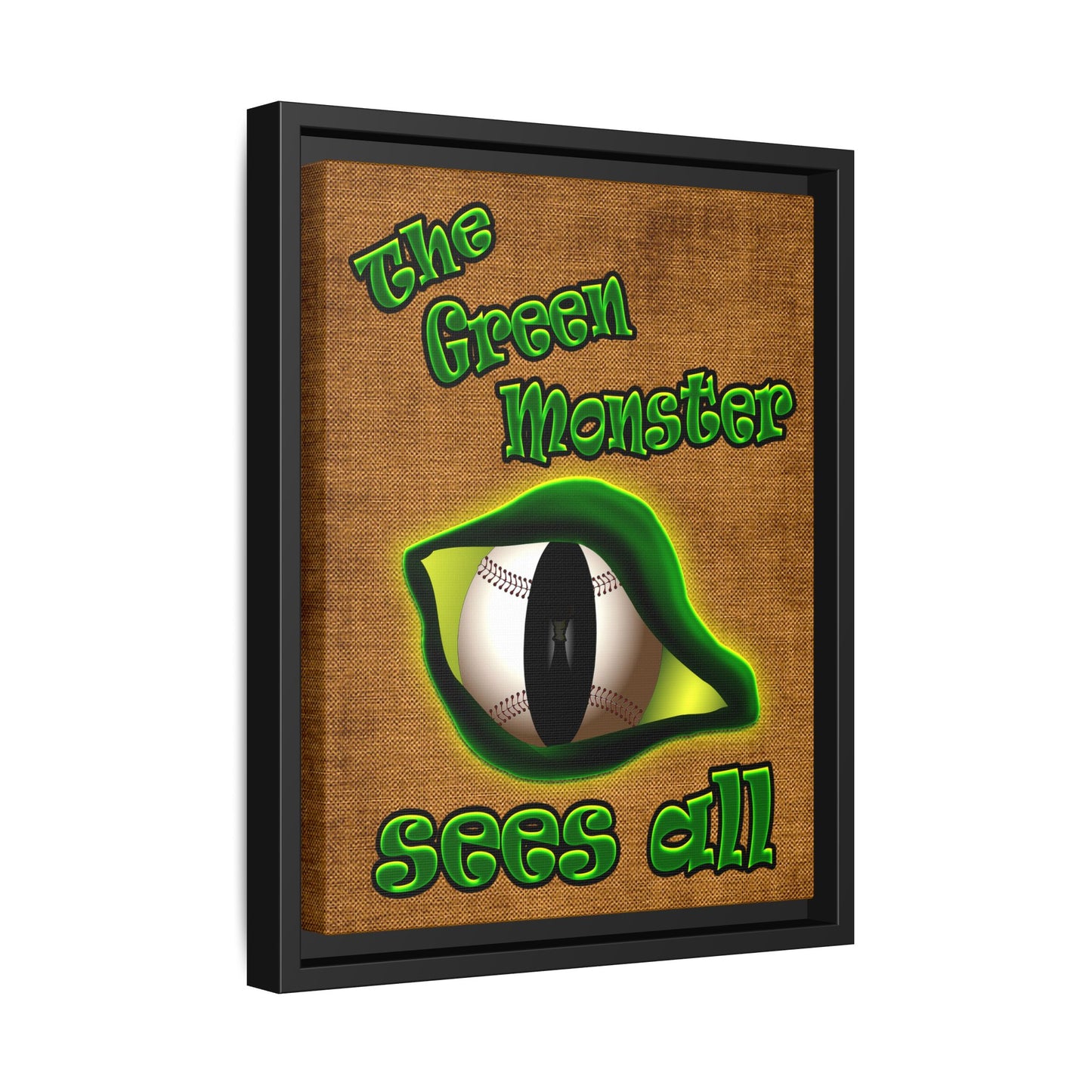 green monster - framed canvas art (brown papyrus)