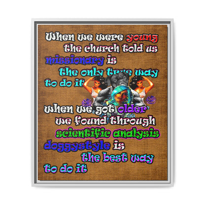 doggystyle - framed canvas art (brown papyrus)
