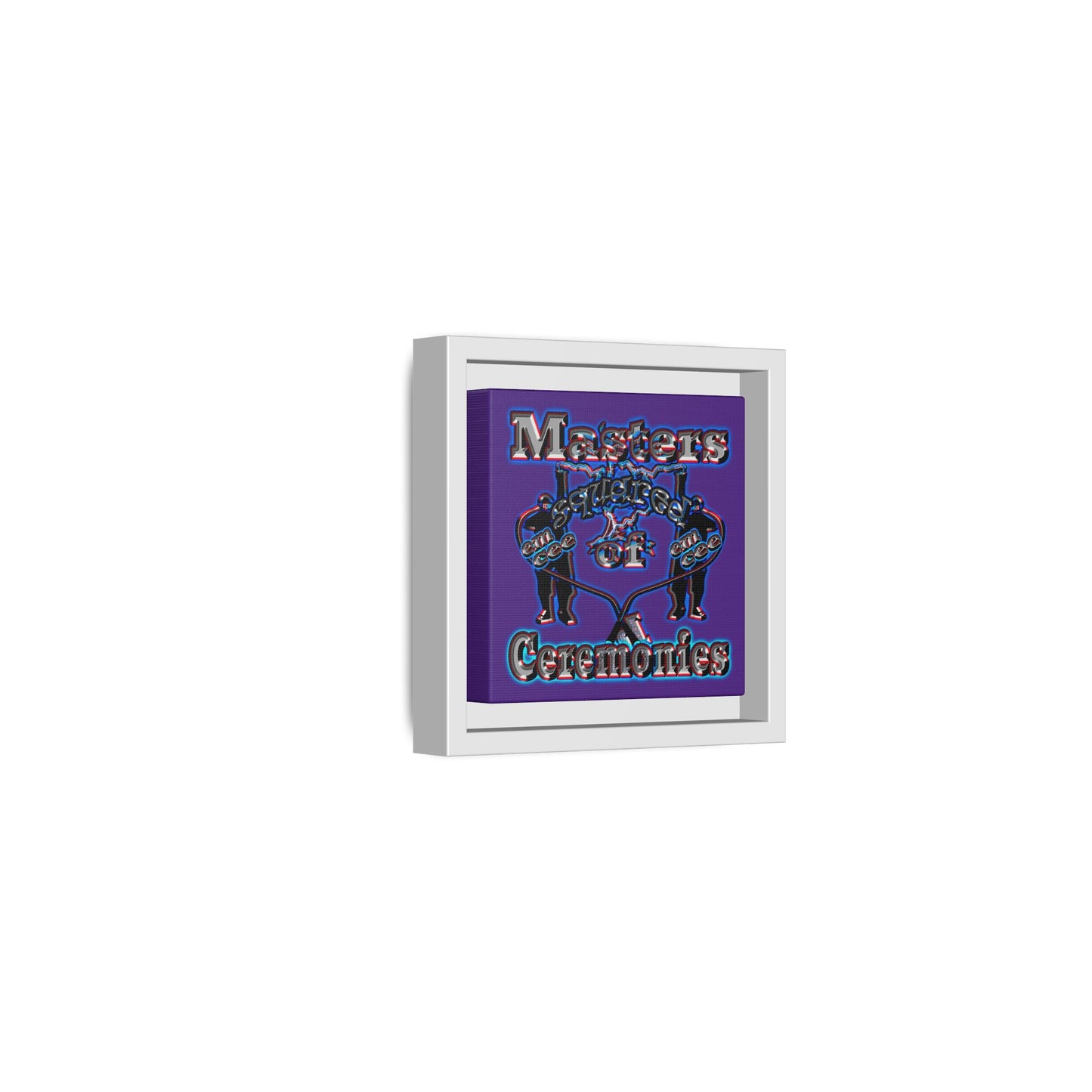 em cee squared - framed canvas art (purple)