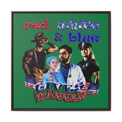 rw&b lives matter - framed canvas art (dark green)