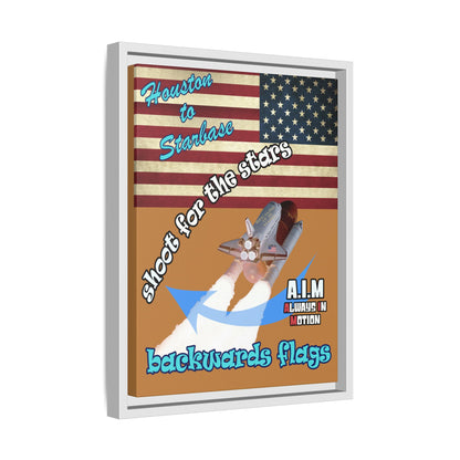 shoot for the stars - framed canvas art (light brown)