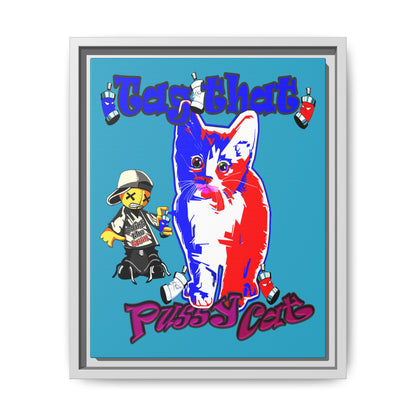tag that - framed canvas art (turquoise)