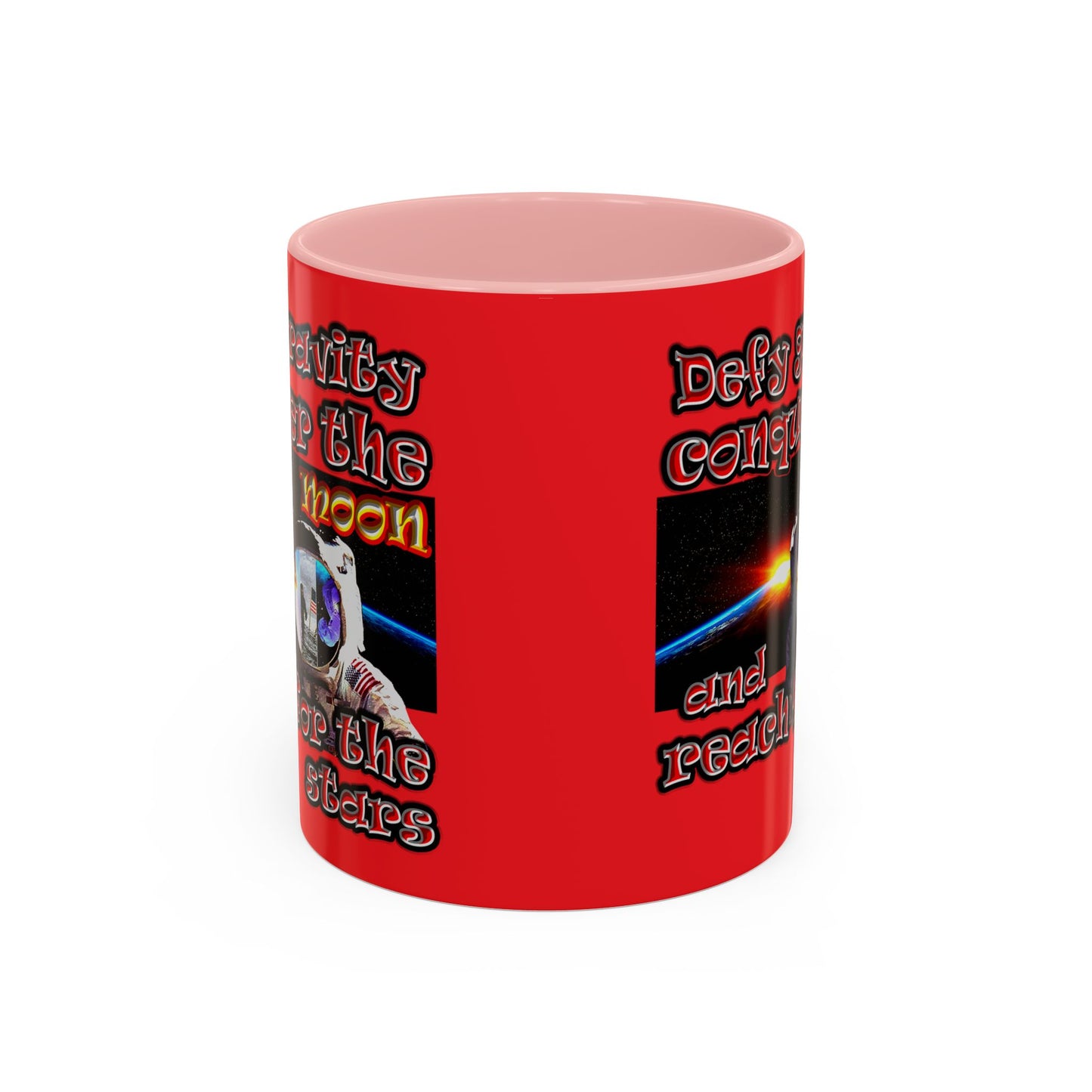 defy conquer reach - Accent Mug (red)