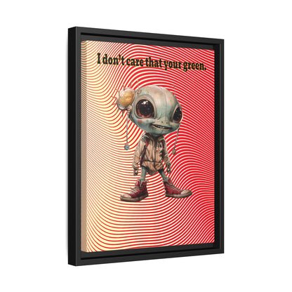 I don't care that your green - framed canvas art (yellow-orange wave)