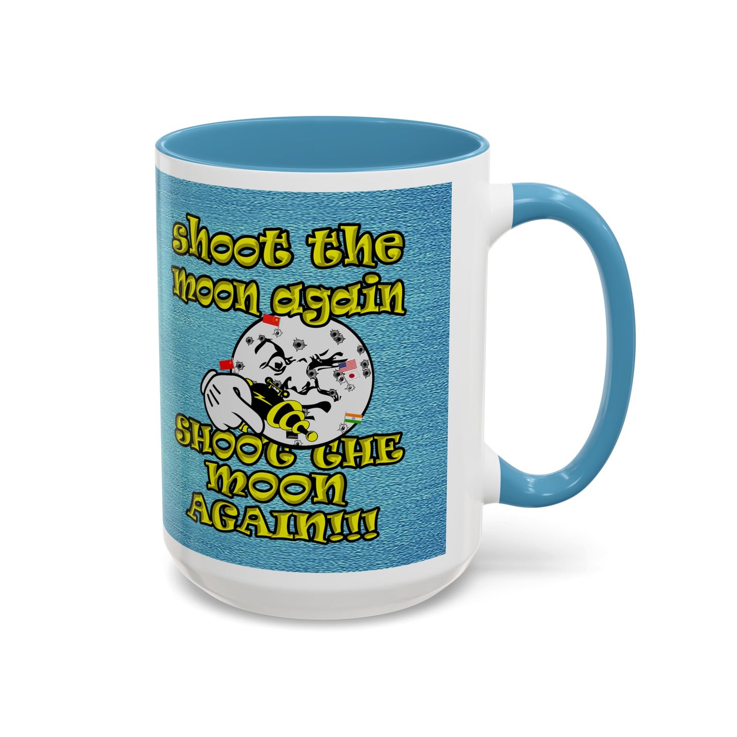 shoot the moon again - Accent Mug (faded blue)