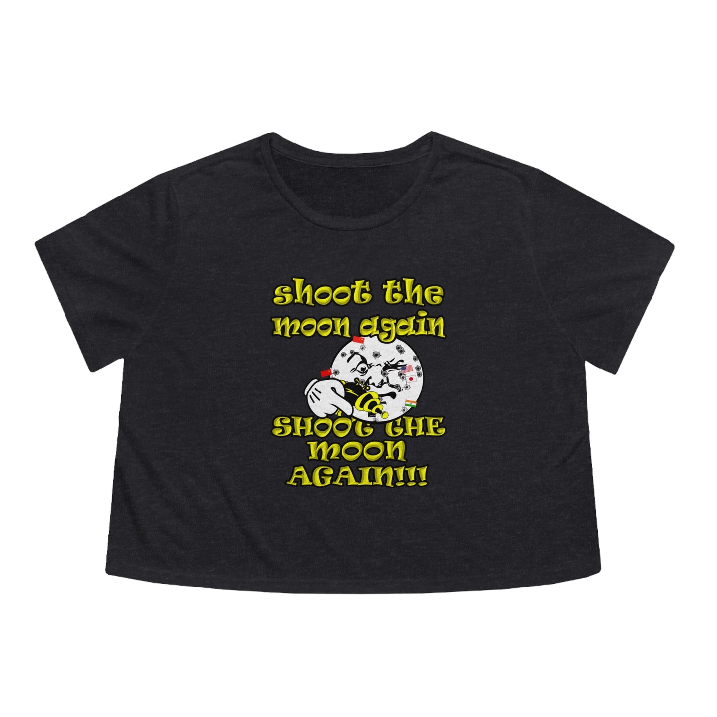 shoot the moon again - Women's Flowy Cropped Tee