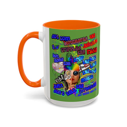 drop the beat - Accent Mug (green)