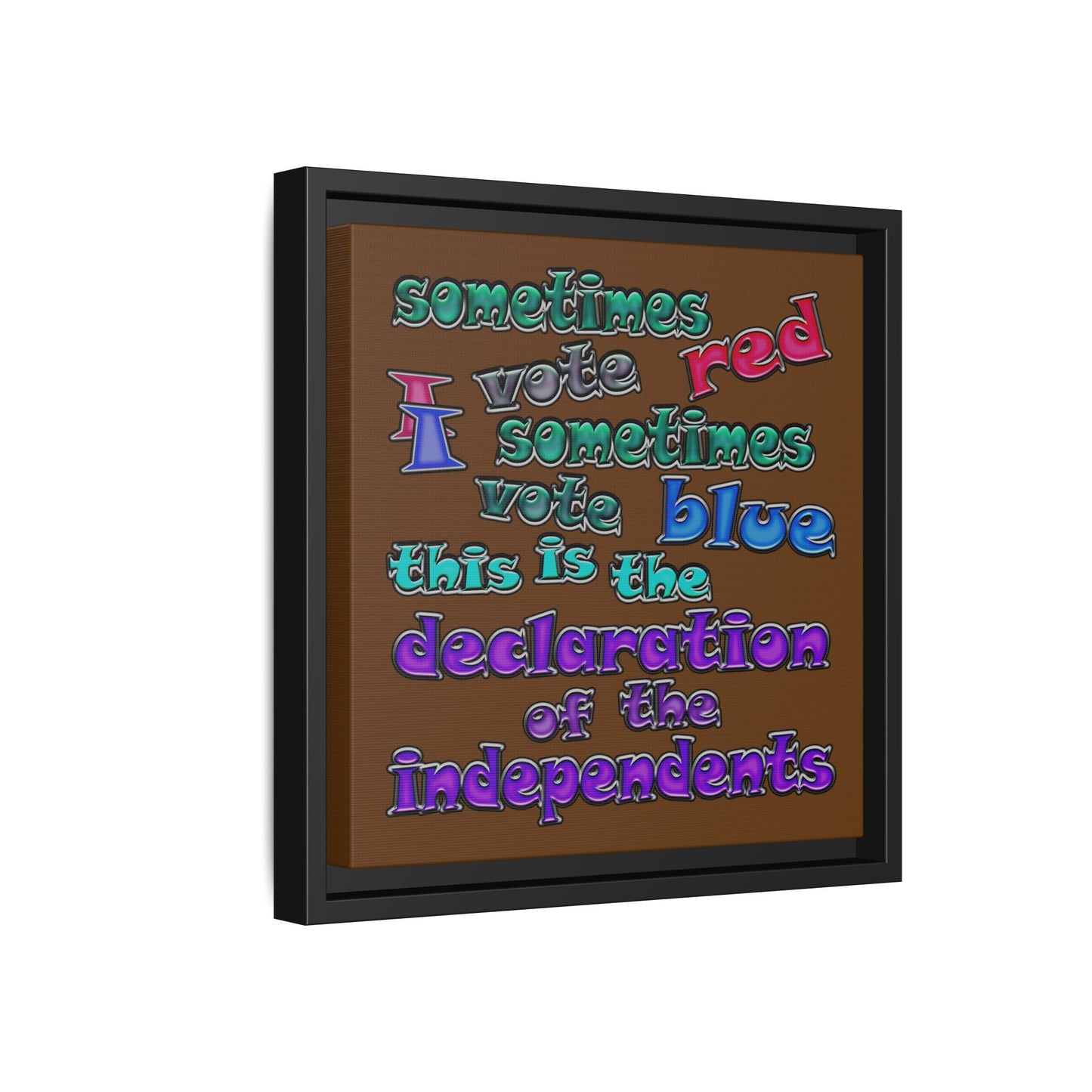 declaration of the independents - framed canvas art (brown)