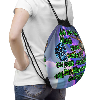 og - Drawstring Bag (grey-pink wave)