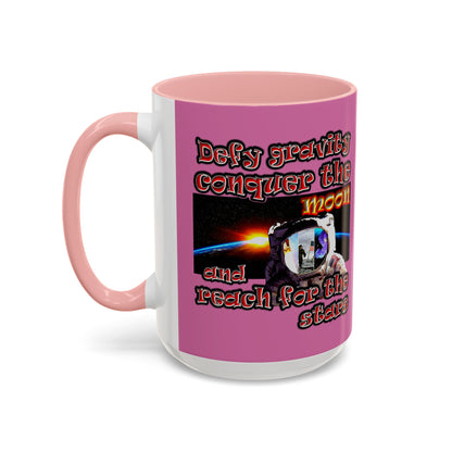 defy conquer reach - Accent Mug (light pink)