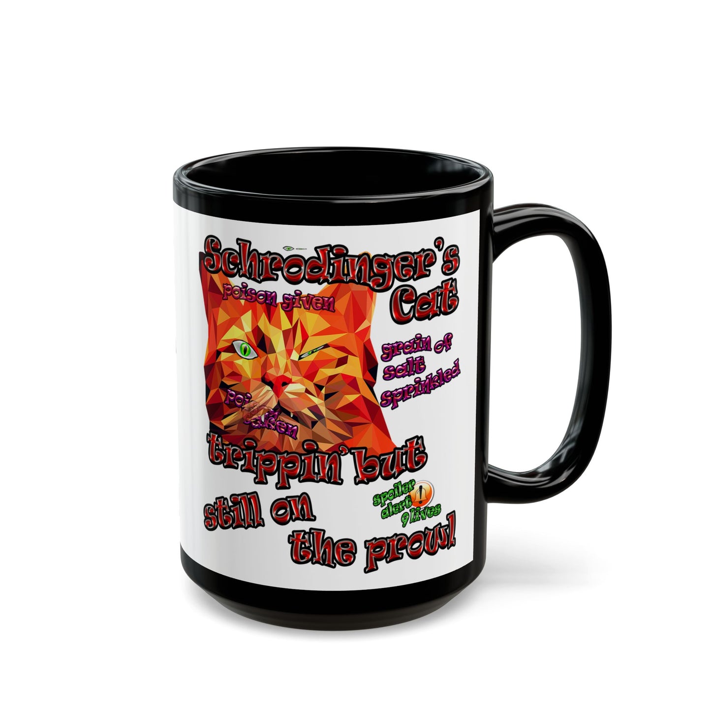 schrodinger's cat - Black Mug (white)