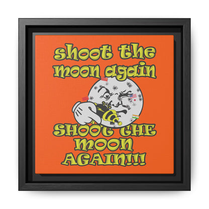 shoot the moon again - framed canvas art (orange)