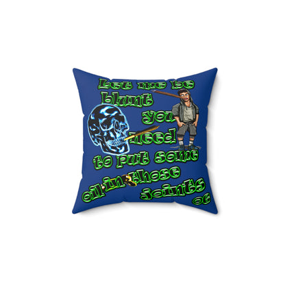 og - Faux Suede Square Pillow - (dark blue)