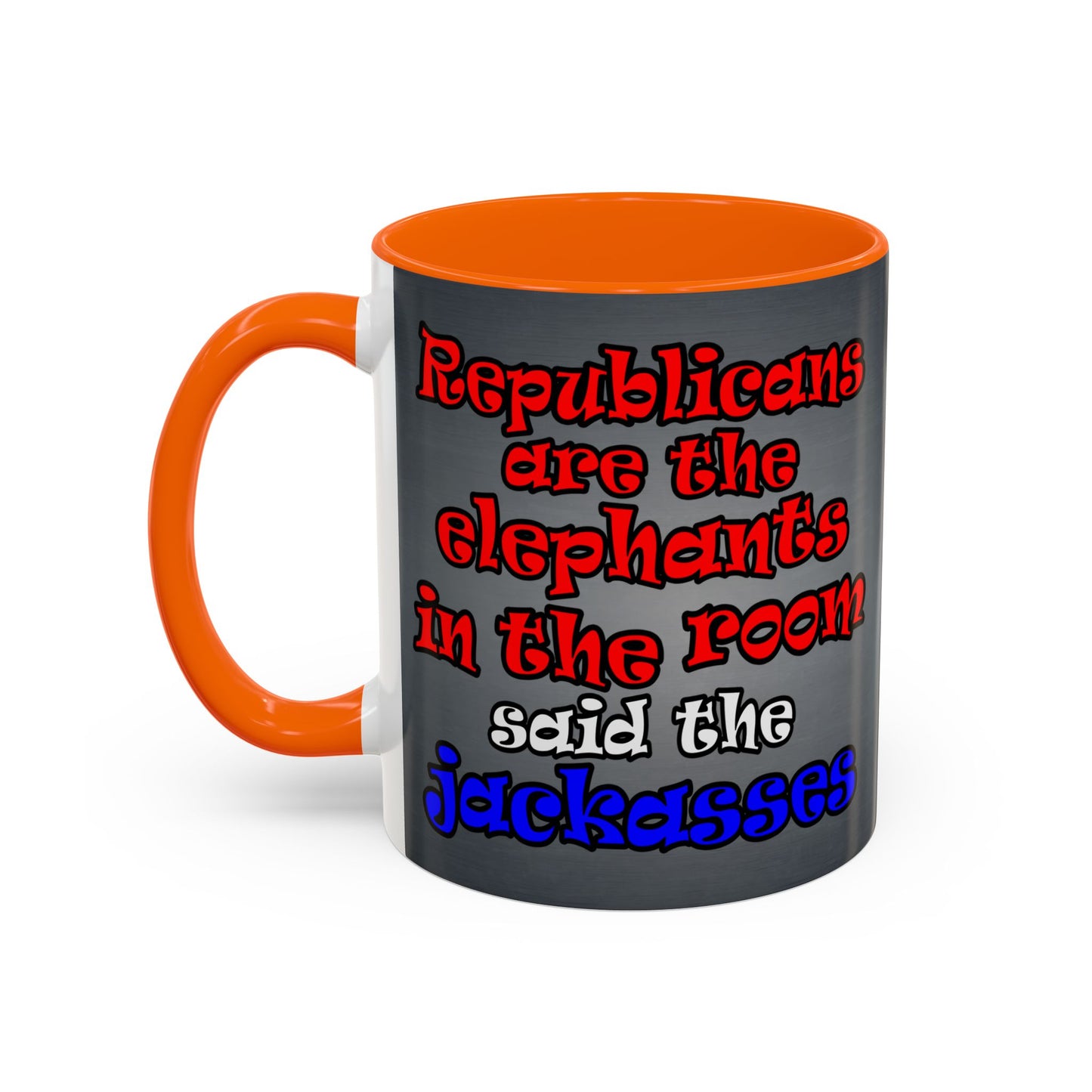 donkeys and elephants - Accent Mug (grey-light grey)