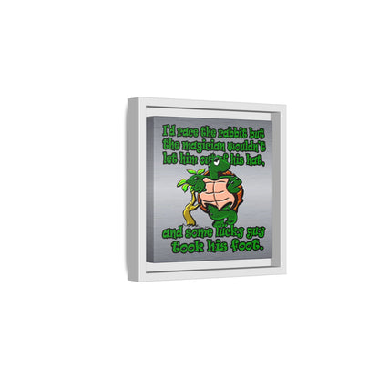 turtle race - framed canvas art (brushed nickel)