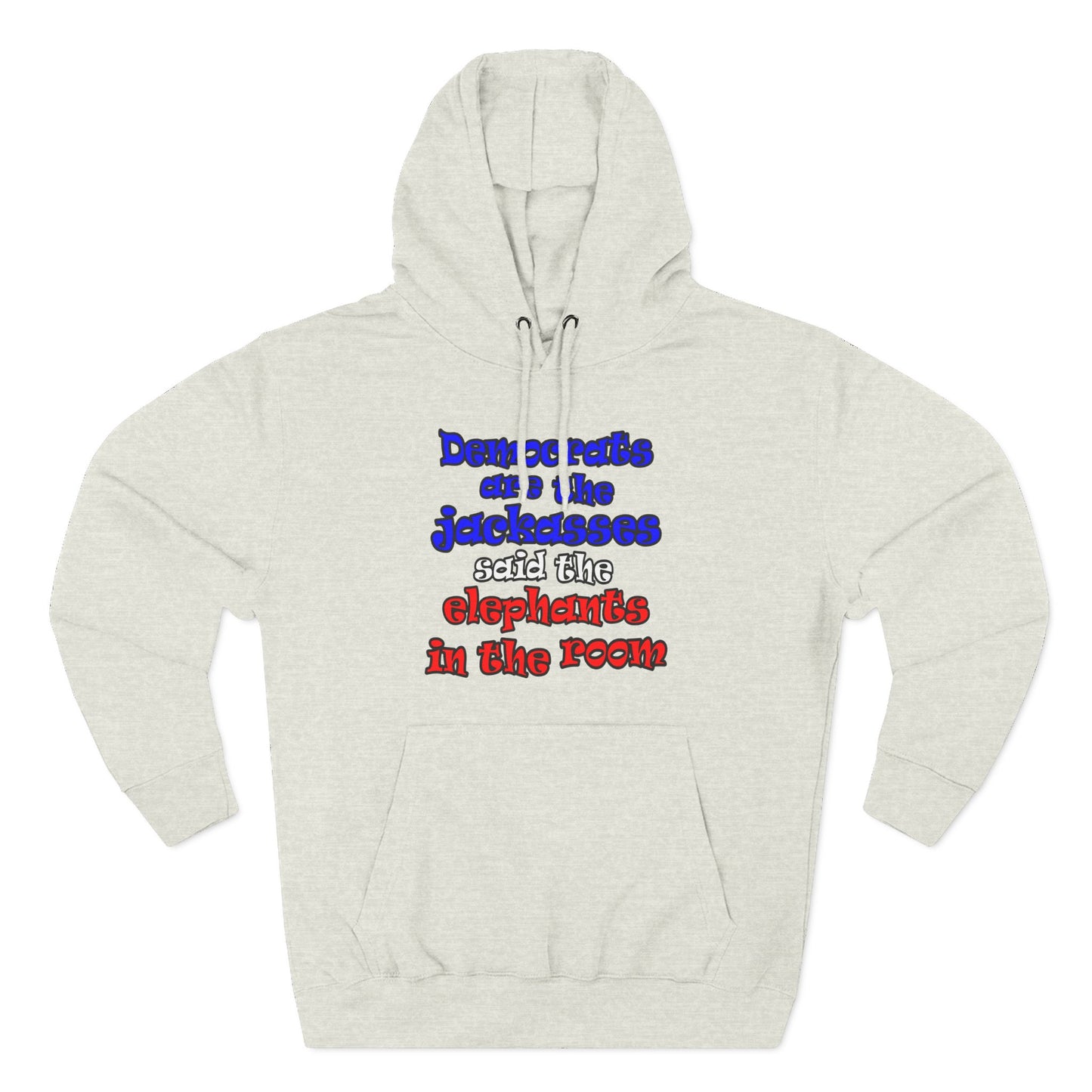 donkeys and elephants - Three-Panel Fleece Hoodie